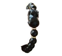 WCOCOW Bracelet Feng Shui - Bracelet en cristal d'obsidienne noire - Bracelet en pierre précieuse naturelle - Bracelet porte-bonheur en forme de cochon - Bracelet à quartz Reiki, 10MM