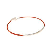 WCOCOW Bracelet Feng Shui en agate rouge du Sud - Bracelet en argent sterling - Bracelet à breloques en bambou - Bracelet à breloques en cristal Reiki - Bracelet porte-bonheur réglable pour femme