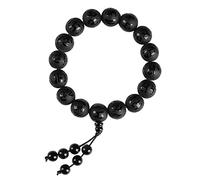 WCOCOW Bracelet Feng Shui en quartz transparent - Bracelet à six caractères - Bracelet de perles de prière chakra en cristal - Bracelet bouddhiste porte-bonheur pour homme et femme, 14mm, Pierre