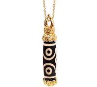 WCOCOW Collier Feng Shui en cristal d'agate, collier tibétain bouddhiste Dzi avec perles naturelles pour femmes et hommes, collier vintage de méditation et de bonne chance