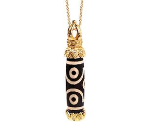 WCOCOW Collier Feng Shui en cristal d'agate, collier tibétain bouddhiste Dzi avec perles naturelles pour femmes et hommes, collier vintage de méditation et de bonne chance