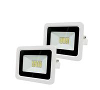 WCT 2 Pack Projecteur LED 20W Blanc Froid （6500K） Projecteur IP68 Étanche Réflecteur Mural Extérieur Éclairage Jardin Square Spot Lumière de Sécurité Extérieure