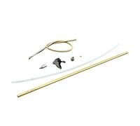 WCUAYJH 1 kit d'arbre de bateau RC 4 mm gauche/droite - Axe flexible + chien d'entraînement + joint + hélice 3 lames + écrou d'hélice + tube en laiton pour bateau RC (gauche 350 mm)