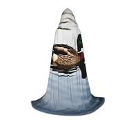 WCXTHGFA Costume d'Halloween avec imprimé canard domestique, cape médiévale avec capuche confortable, pour cosplay, fêtes et plus encore