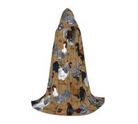WCXTHGFA Costume d'Halloween avec imprimé coq brillant, cape médiévale avec capuche confortable, pour cosplay, fêtes et plus encore