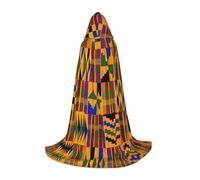 WCXTHGFA Costume d'Halloween imprimé africain, cape médiévale avec capuche confortable, pour cosplay, fêtes et plus encore