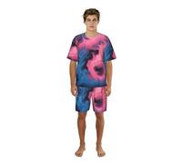WCXTHGFA Ensemble de pyjama élégant pour homme imprimé feu bleu et rouge, vêtements de nuit confortables pour hommes, parfait pour les nuits d'été, Noir , M