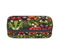 WCXTHGFA Présentation de divers motifs de légumes, trousse à crayons élégante, grande capacité, idéale pour les voyages ou un usage quotidien, Noir , Taille unique, Trousse de maquillage