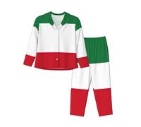 WCXTHGFA Pyjama de Noël confortable imprimé drapeau koweïtien, ensembles de vêtements de détente assortis, pour les vacances et les réunions de famille, Noir , L