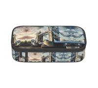 WCXTHGFA Trousse à crayons élégante avec impression historique du pont de Londres, grande capacité, idéale pour les voyages ou un usage quotidien, Noir , Taille unique, Trousse de maquillage