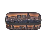 WCXTHGFA Trousse à crayons élégante avec impression Los Angeles Skyline - Grande capacité - Idéale pour les voyages ou un usage quotidien, Noir , Taille unique, Trousse de maquillage
