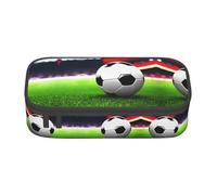 WCXTHGFA Trousse à crayons élégante avec imprimé ballon de football, grande capacité, idéale pour les voyages ou un usage quotidien, Noir , Taille unique, Trousse de maquillage