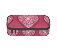 WCXTHGFA Trousse à crayons élégante avec imprimé cœur romantique, grande capacité, idéale pour les voyages ou un usage quotidien, Noir , Taille unique, Trousse de maquillage
