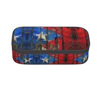 WCXTHGFA Trousse à crayons élégante avec imprimé drapeau de Porto Rico, grande capacité, idéale pour les voyages ou un usage quotidien, Noir , Taille unique, Trousse de maquillage