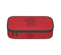 WCXTHGFA Trousse à crayons élégante avec imprimé drapeau du Maroc - Grande capacité - Idéale pour les voyages ou un usage quotidien, Noir , Taille unique, Trousse de maquillage