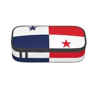 WCXTHGFA Trousse à crayons élégante avec imprimé drapeau du Panama, grande capacité, idéale pour les voyages ou un usage quotidien, Noir , Taille unique, Trousse de maquillage