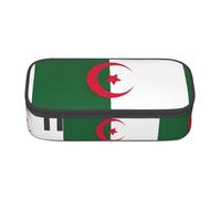 WCXTHGFA Trousse à crayons élégante avec motif drapeau de l'Algérie - Grande capacité - Idéale pour les voyages ou un usage quotidien, Noir , Taille unique, Trousse de maquillage