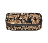 WCXTHGFA Trousse à crayons multifonction avec imprimé Golden Retrievers - Esthétique - Pour le bureau, Noir , Taille unique, Étui à clé