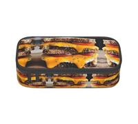 WCXTHGFA Trousse à crayons multifonctionnelle avec impression de sandwichs au fromage, trousse à crayons esthétique, trousse à crayons, trousse à crayons pour utilisation au bureau, Noir , Taille