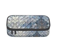WCXTHGFA Trousse élégante avec imprimé écailles de poisson argenté, grande capacité, idéale pour les voyages ou un usage quotidien, Noir , Taille unique, Trousse de maquillage