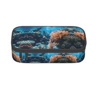 WCXTHGFA Trousse élégante avec imprimé récif corallien, grande capacité, idéale pour les voyages ou un usage quotidien, Noir , Taille unique, Trousse de maquillage