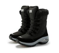 WCXTY Chaussures d'hiver Femme Chaudes, Bottes d'hiver Imperméables Et Isolées,Respirantes avec Doublure en Fourrure,Bottes Durables Antidérapantes Et pour Marche en Extérieur(Black,36 EU)