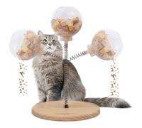 Wcybym Boule de friandises pour Chat avec Ressort | Boules de friandises pour Chat,Chat Boule de Printemps Kitty Jouets Puzzle pour Animaux de Compagnie Fournitures Distribution de Nourriture Cadeau