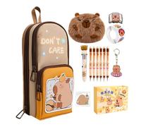 Wcybym Capybara Pochette À Crayons,avec Stickers Stylos Notes Autocollantes | Ensemble De Papeterie Trousse À Crayons Animale | pour Maison, École, Bureau, Étudiants, Cadeaux