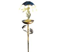 Wcybym Mangeoire À Oiseaux De Jardin | Mangeoire Solaire Lapin avec Piquet Lumineux - Déco de Jardin Lapin | Adapté aux Perruches, Canaris, Conures et Pelouses ou Massifs Fleuris