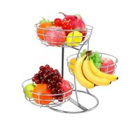 Wcybym Panier À Fruits En Fer À 3 Niveaux, Avec Support De Suspension Pour Banane, Panier De Rangement Pour Légumes, Bols À Fruits, Design Multicouche, Pour Produire Du , Des Collations
