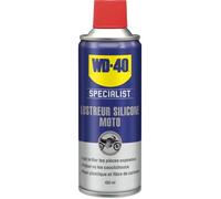 WD-40 Specialist Moto • Lustreur Silicone • Aérosol • Superbe brillance • Empêche le caoutchouc de craqueler et vieillir • Parfum fruité, souvent assimilé à l'odeur "bubble gum" • 400 ML