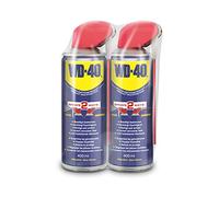WD-40 Produit multifonction Smart Straw | 2 × 400 ml | Lubrifie, protège, nettoie et dissout | Repousse l'humidité | Non conducteur | Protection contre la corrosion | Valve à 360° | Pulvérisation