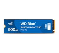 WD Blue SN5000 500GB SSD, Disque SSD Interne, M.2 2280 NVMe SSD, PCIe Gen4, jusqu'à 5000 MB/s, nCache Technology, Comprend Acronis True Image for Western Digital, Clonage de Disque et Migration.