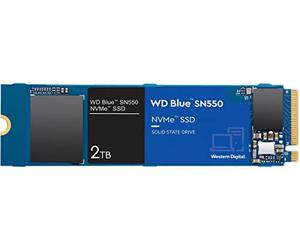WD Blue SN550 2T0B M.2 PCIe NVME SSD, avec vitesse de lecture jusqu'à 2,600 Mo/s