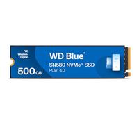 WD Blue SN580 M.2 NVMe SSD 500 Go, PCIe Gén. 4 x4, avec vitesse de lecture jusqu'à 4 000 Mo/s.