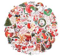 WD&CD 100 Pcs Autocollants de Noël, Mignons et Esthétiques, pour Enfants, Cadeau, Valises, Guitares, Gourdes, Ordinateurs Portables, Coques de Téléphone, Scrapbooking
