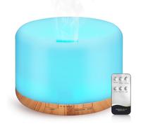 WD&CD 1000ML Diffuseur Huiles Essentielles, Humidificateurs pour Chambre Arrêt Automatique avec Éclairage LED, 1 L Diffuseur de Parfum Électrique pour la Chambre/Bureau/Spa - Grain de Bois Clair