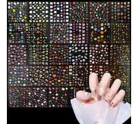 WD&CD 30 Feuilles 3D Design Stickers Ongles, Autocollant Ongle D'Art, Mix Couleur Auto-adhésif Nail Art Sticker, Bricolage Autocollant à Ongles