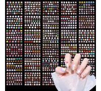 WD&CD 6 Feuilles 3D Design Stickers Ongles Lapin Phosphorescent, Autocollant Ongle D'Art Pâques, Mix Couleur Auto-adhésif Nail Art Sticker, Bricolage Autocollant à Ongles