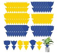 WD&CD 60Pcs Pièges à Insectes, Anti Moucherons Interieur, Piege a Mouche pour les plantes sur le balcon ou dans le jardin (Bleu+Jaune)