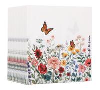 WD&CD 80 Feuilles Serviette Papier Décoration de Fête, 33x33cm Serviettes en Papier Multicolores pour Anniversaire, Mariage, Soirée, Sainte Communion, Célébrations - Fleurs Printemps