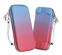 WD&CD Étui Compatible pour Nintendo Switch 2 (2025), Pochette Rigide pour Console,Joy-Con et Accessoires, Gaming Pochette Compatible pour Switch 2 - Dégradé Rouge et Bleu