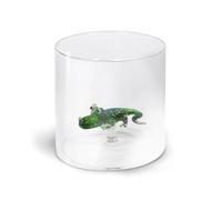 WD Lifestyle Gobelet en verre borosilicate, 250 ml, avec décor (Crocodile)