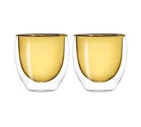 WD Lifestyle - Lot DE 2 Verres A Cafe Double PAROI Couleur Jaune 100 ML