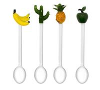 WD Lifestyle - Lot de 4 cuillères à café avec décoration (Azurro)