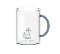 WD LIFESTYLE Mug en verre borosilicate en boite cadeau. Contenance : 420 ml. Figurine : Chat