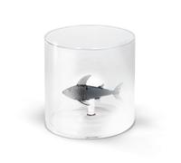 WD Lifestyle - Tasse en borosilicate de 250 ml avec motif en verre coloré à l'intérieur (Requin)