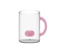 WD Lifestyle - Tasse en verre borosilicate 420 ml avec sujet en verre coloré intérieur (Macaron)