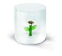 WD Lifestyle Verre en verre borosilicate Capacité 250 ml Décoration marguerite.