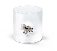 WD Lifestyle - Verre en verre borosilicate 250 ml avec décoration en verre coloré intérieur (Mucca)